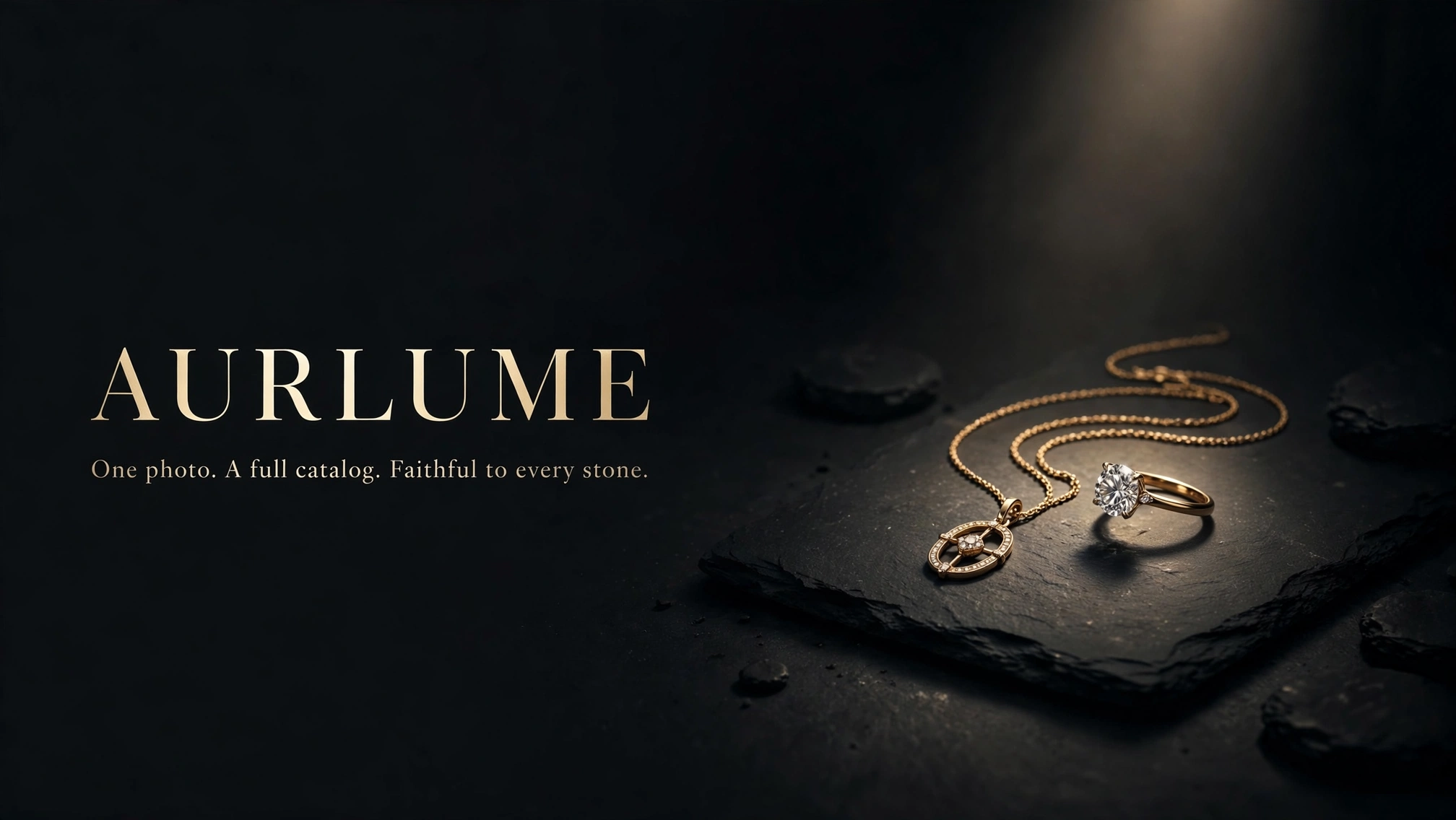 Gold jewellery under a studio spotlight — Aurlume